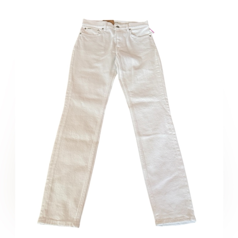 NWT Polo Ralph Lauren Women’s Mid‎ Rise Low Stretch White Jeans Sz 27